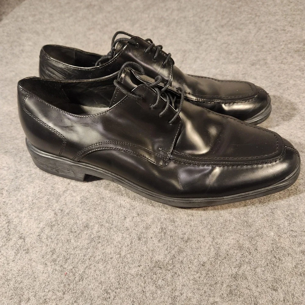 Cole Haan Shoes Mens Size 9.5 Black Leather Derby Apron Dress C10596‎